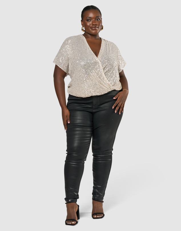 Pink Dusk by Curve Project - Flashy Sequin Top
