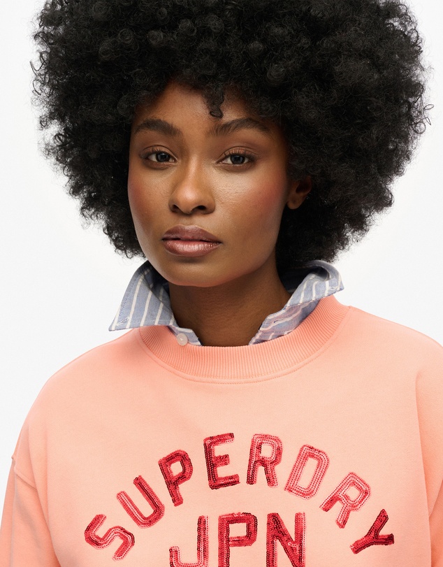 Superdry - Embellished Varsity Loose Crew