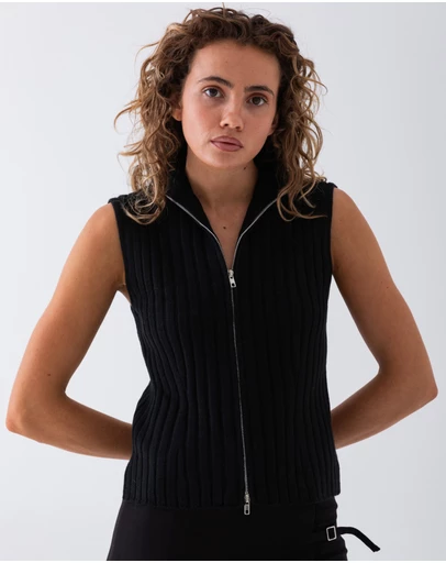 Style Addict - Riley Knit Zip Vest