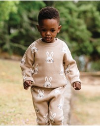 Kynd Baby - Knit Bunny Jumper in Oatmeal