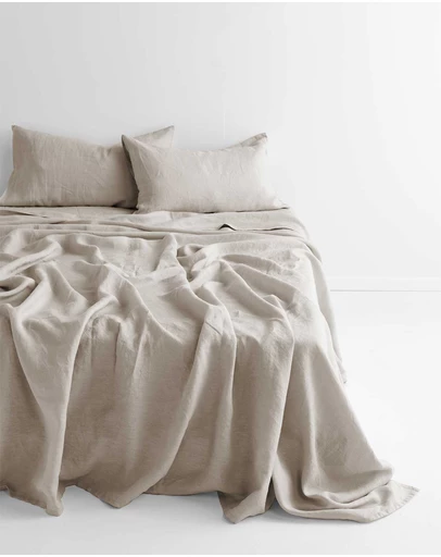 Aura Home - Emile Linen Flat Sheet