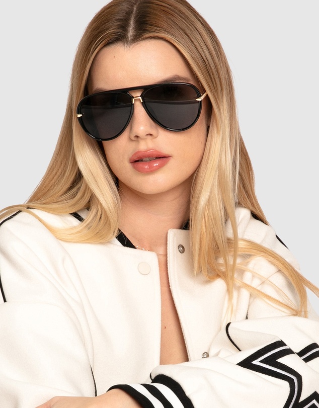 Belle & Bloom - Royal Aviator Sunglasses - Black