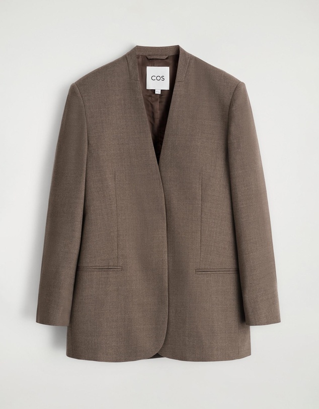 COS - Collarless Wool-Blend Blazer