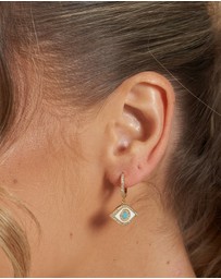 Izoa - Evil Eye Huggie Earrings