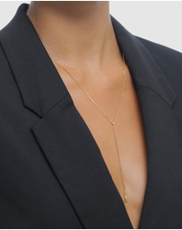 Elli Jewelry - Necklace Y-Shape Drop Crystal 925 Sterling Silver Gold-Plated