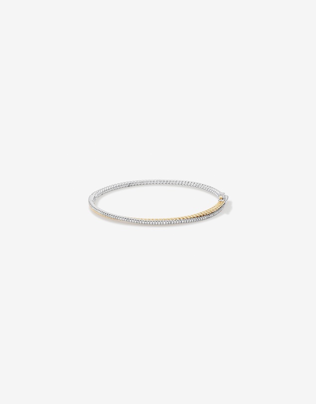 Michael Hill - Double twist bangle with .32 Carat TW Diamonds in Sterling Silver and 10kt Yellow Gold