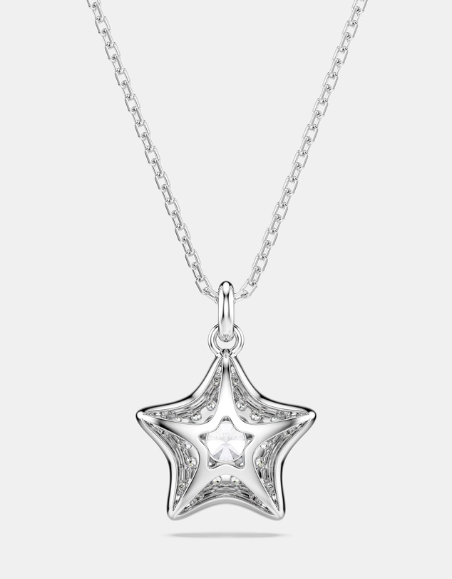 Swarovski - Sublima Pendant, Round Cut, Star, White, Rhodium Plated