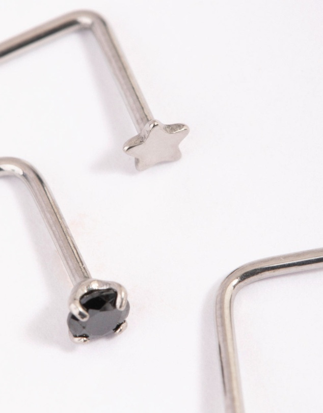 Lovisa - Surgical Steel Star & Diamante Nose Studs