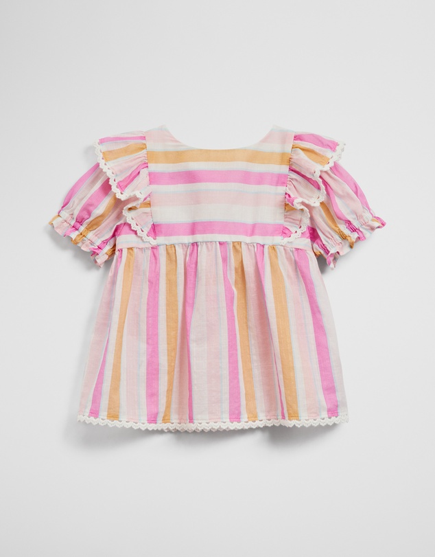 Country Road - Short Sleeve Frill Print Top
