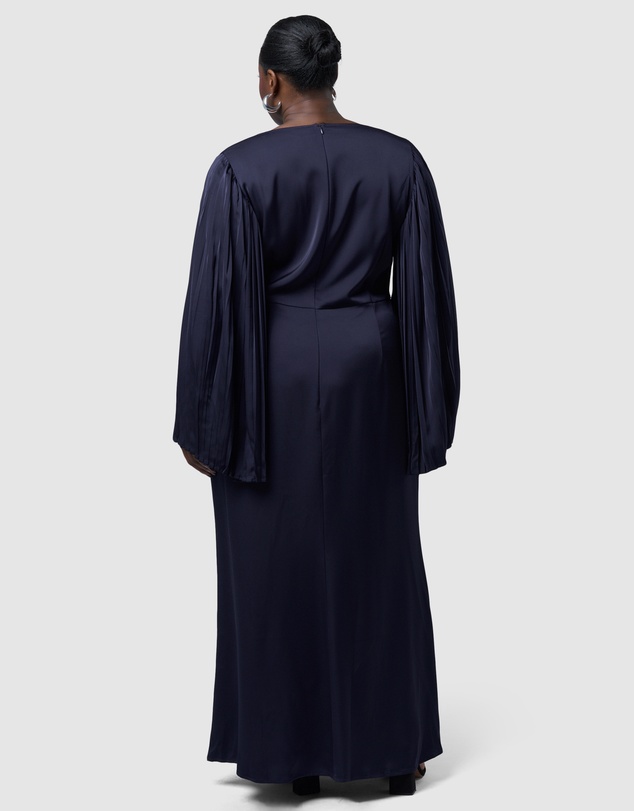 Pink Dusk by Curve Project - Sultry Satin Cape Dress