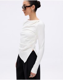 Minima Esenciales - Eliana Long Sleeve Draped T-Shirt