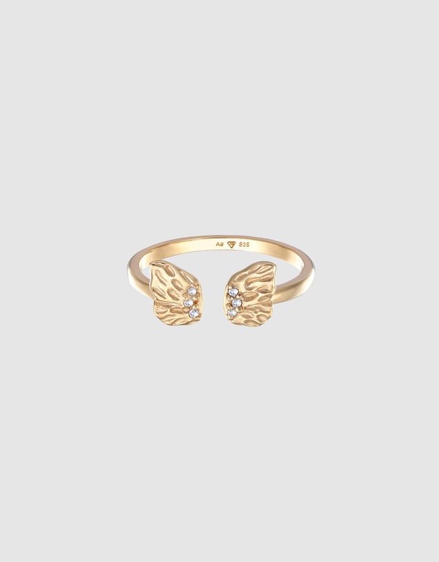 Elli Jewelry - Butterfly Zirconia Ring in Gold-Plated 925 Silver