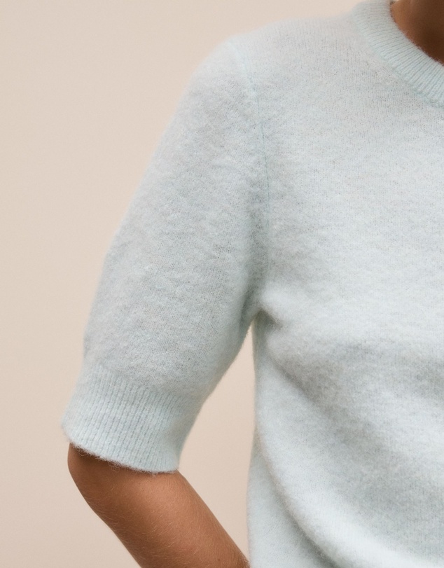Trenery - Alpaca Merino Blend T-shirt in Faint Blue