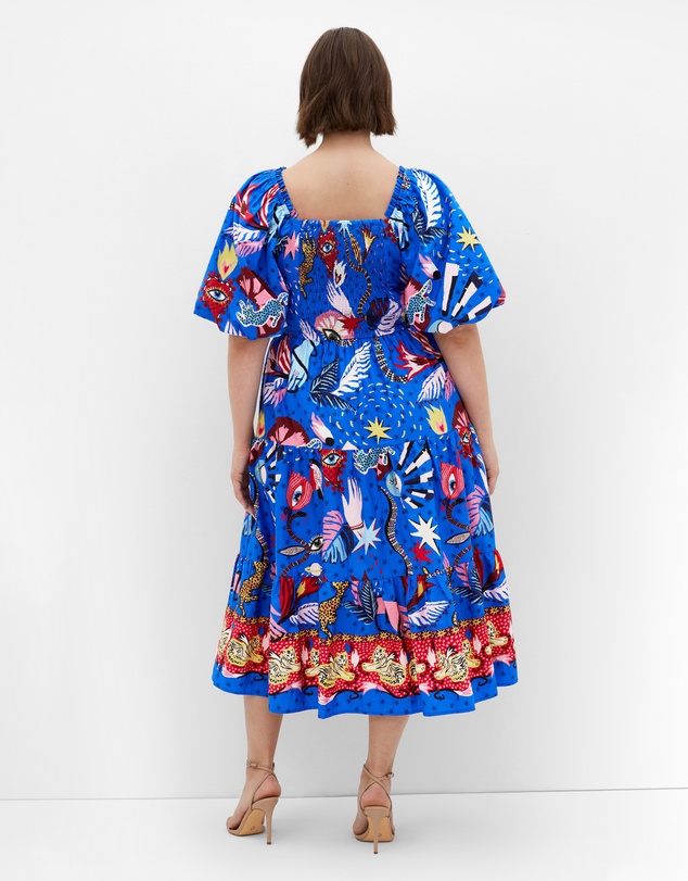 City Chic - Simona Print Puff Sleeve Dress