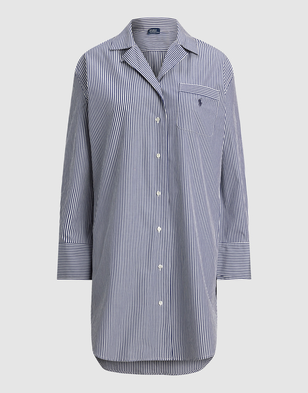 Polo Ralph Lauren - Shirting Stripes Long Sleeve Button Down Cotton Sleep Shirt