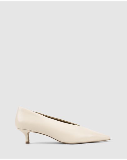 Cream  White Leather