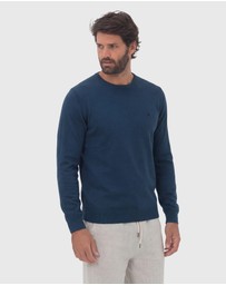 Coast Clothing - Crew Neck Cotton Jumper - Blue