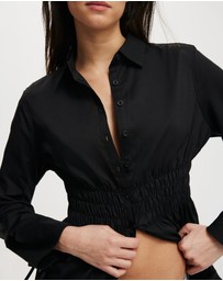 Cotton On - Gathered Long Sleeve Shirt