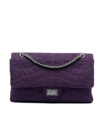 Pre-Loved by Azura Reborn - Pre-Loved Quilted Jersey Coco Croc Reissue 2.55 Double Flap 227