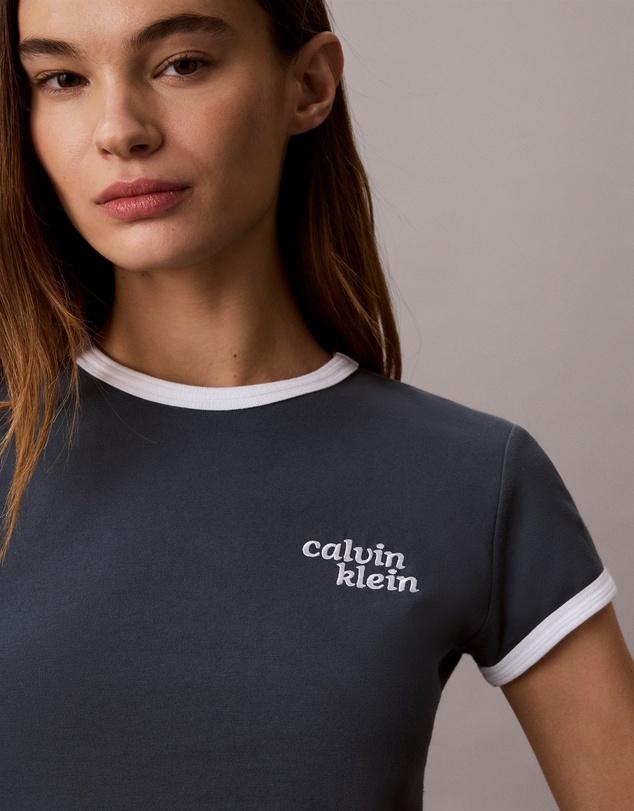 Calvin Klein Jeans - Calvin Klein Logo Slim Ringer Tee