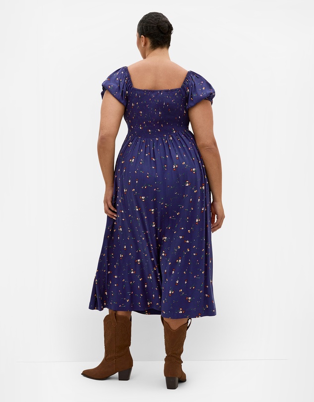 City Chic - Plus size Abbie Short Sleeve Ditsy Print Maxi Dress - navy