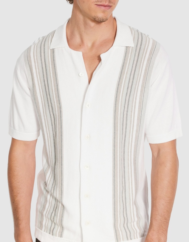 Tarocash - Brycen Stripe Knit Polo Shirt