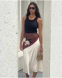 Minima Esenciales - Isla Scarf Detail Midi Skirt