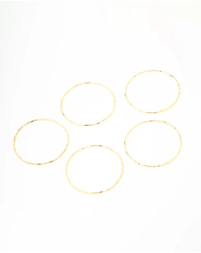 Lovisa - Gold Plated Textured Bangles 5-Pack