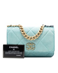 Pre-Loved by Azura Reborn - Pre-Loved Denim 19 Flap Wallet On Chain