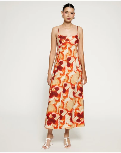 Lover - Tacita Linen Midi Dress