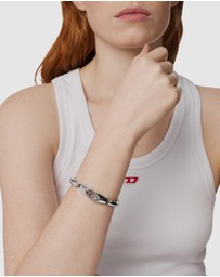 Diesel - Oval D Logo Silver tone Bracelet