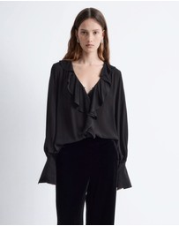 & Other Stories - Ruffle V-Neck Blouse