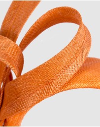 Max Alexander - Orange Sinamay Bow Racing Fascinator Headband