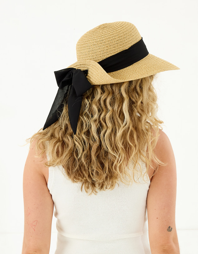 Morgan & Taylor - Shay Braided Straw Sun Hat in Natural Beige