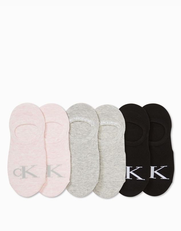 Calvin Klein - Womens 6 Pack Monogram Liner Socks