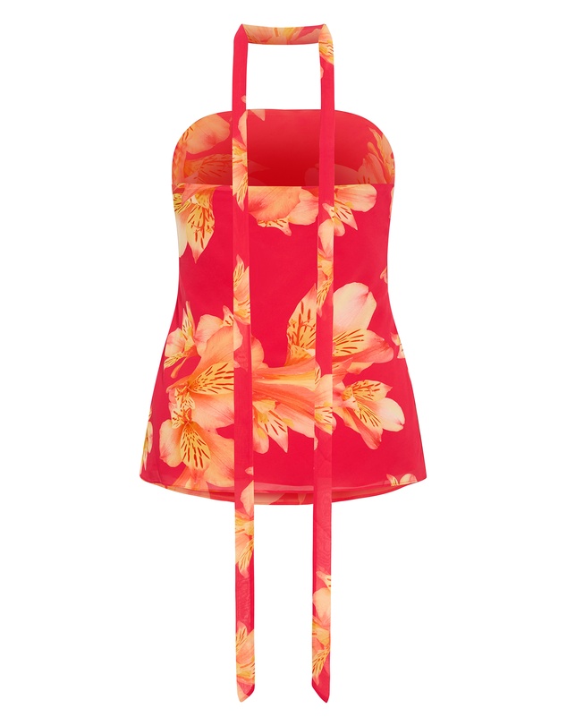 City Chic - Soiree Print Frill Detail Top