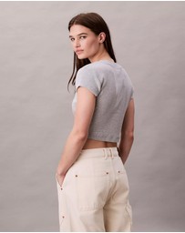 Calvin Klein Jeans - Monogram Logo Ribbed Baby Tee