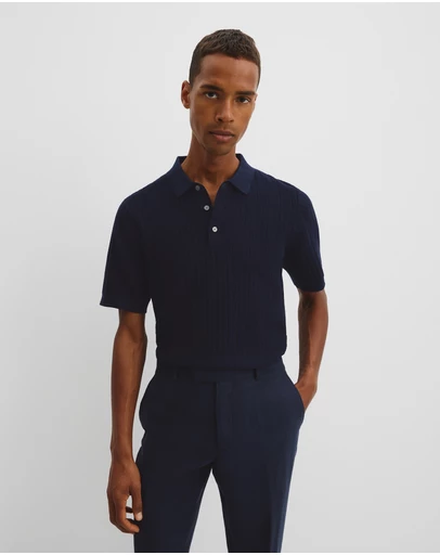 Country Road - Australian Cotton Herringbone Knit Polo