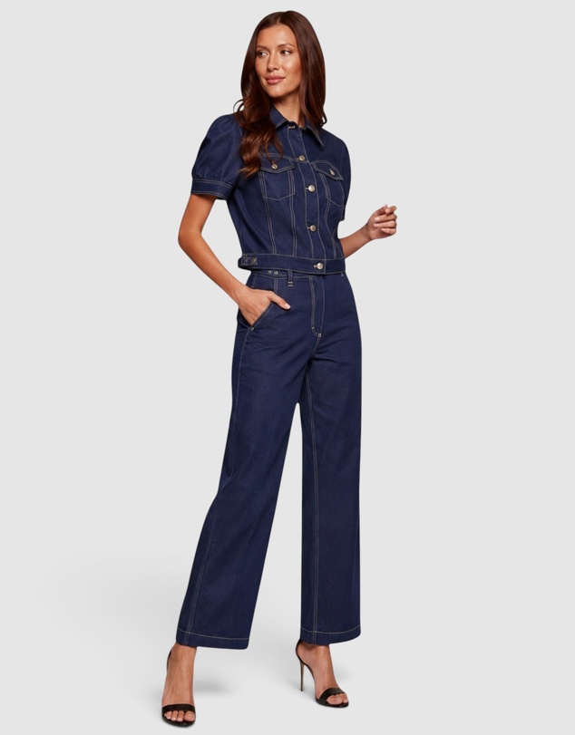 GUESS - High-Rise Coreline Contrast Stitch Skater Straight Leg Pants