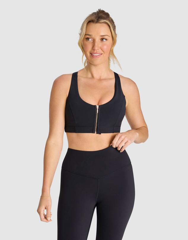 Rockwear - Energise Zip Medium Impact Sports Bra