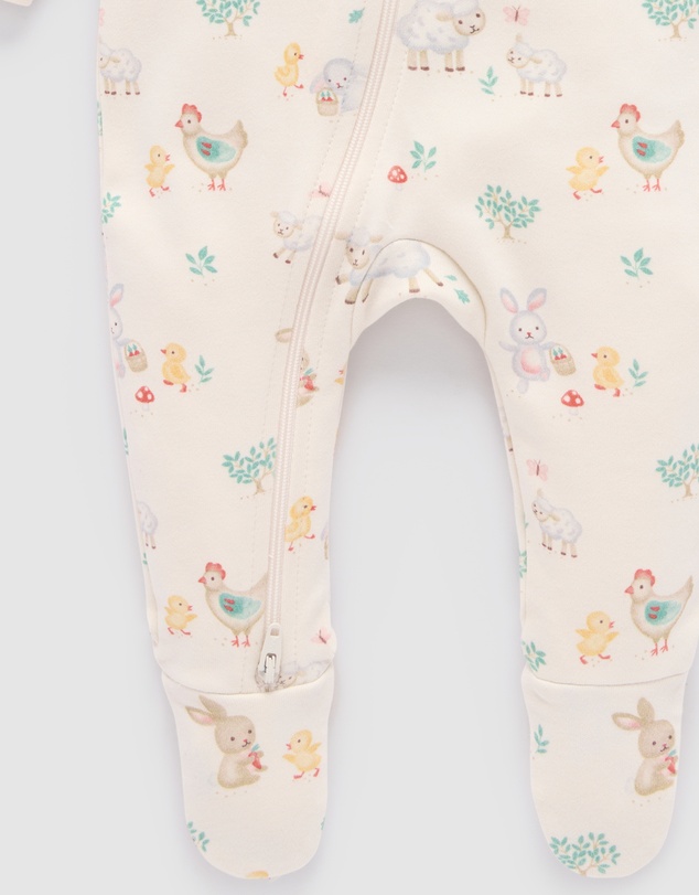 Purebaby - Bunny Cheer Thick Zip Growsuit -Kids-Babies