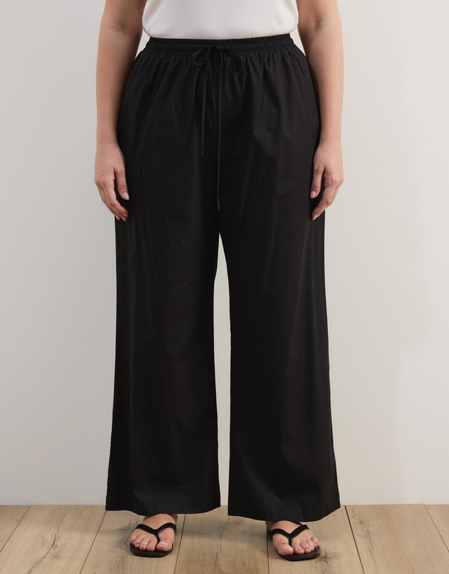 Atmos&Here Curvy - Elis Cotton Pants With Drawstring Detail At Waist