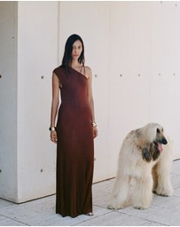 M.N.G - Asymmetrical Combined-Knit Dress