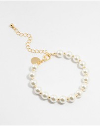 Lovisa - Gold Plated Alternating Medium Pearl & Ball Bracelet