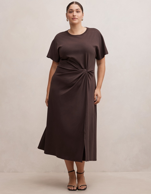 Forever New Curve - Rose Curve T-shirt Twist Midi Dress