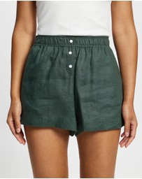White By FTL - Rhonda Linen Shorts