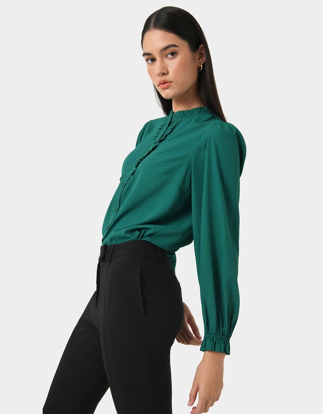 Forcast - Emilie Ruffle Long Sleeve Blouse