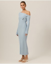Tussah - Chloe Off Shoulder Knitted Midi Dress