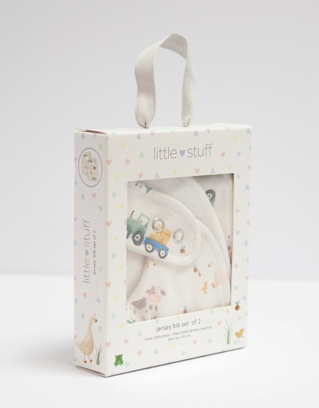 Little Stuff - Farm Friends Jersey Bibs Set Of 2