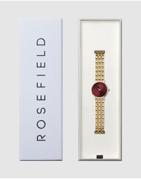 Rosefield - The Small Edit Burgundy Gold-Tone Bracelet Watch